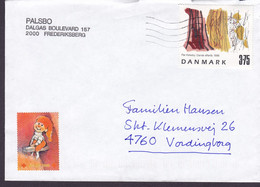 Denmark KØBENHAVNS POSTCENTER 1998 Cover Brief VORDINGBORG Red Cross Croix Rouge Lepricorn Christmas Vignette - Briefe U. Dokumente