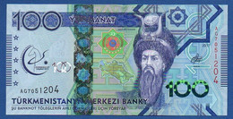 TURKMENISTAN - P.41 – 100 MANAT 2017 UNC, Serie AG7051204 "5th Asian Indoor And Martial Games" Commemorative Issue - Turkmenistan