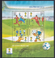 Inde 2014   Bloc FIFA World Cup  Football  Coupe Du Monde - Usati