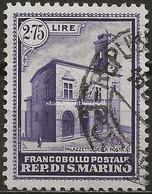 SM163U - San Marino 1932, Sassone Nr. 163, 2,75 C. Violetto, Francobollo Usato Per Posta - Oblitérés