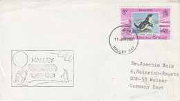 British Antarctic Territory (BAT) Halley Geophysical Observatory  Cover Ca Halley 11 JAN 1981 (TB173) - Storia Postale