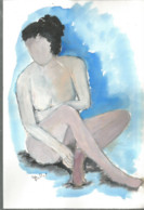 Superbe Aquarelle JEUNE FEMME NU, Akt, Nude  PEINTURE AQUARELLE  Signé - - Aquarelles