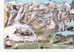 Carte Géographique De La Route Des Pyrénées. - Carte Geografiche