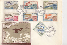 MONACO -GRANDE ENVELOPPE  FDC  1er RALLYE AERIEN 1914-1964  - MONACO 22.5.64  / 6483 - Vliegtuigen