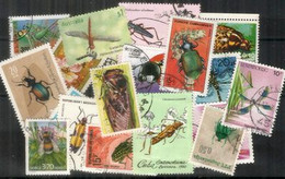 INSECTES,  Tous Differents, (25) Grands Formats.Bonne Qualité  Lot # 3 - Vrac (max 999 Timbres)