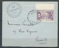 OCEANIE N° 81 Obl. S/Lettre Packet Post + C à D Marine Post Office NZ RMS Makura 3/12/1935 Rare - Cartas & Documentos