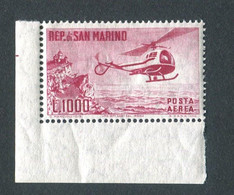 SAN MARINO 1961 POSTA AEREA ELICOTTERO 1000 L.** MNH - Luftpost