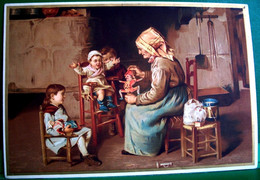 Belle Chromo XIX è  JOUETS D'ENFANTS , GRAND MERE , POLICHINELLE, Poupée, 20.5cm X 14 Cm , Victorian CHILDREN & TOYS , - Infantes