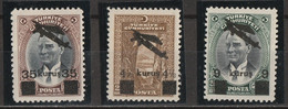 Turchia 1941 POSTA AEREA FRANCOBOLLI SERIE COMPLETA SG #1286/1288-** MNH - Unused Stamps