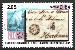 CUBA. Timbre Oblitéré De 2006. Lettre Ancienne. - Usados