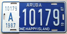 Plaque D'immatriculation - Aruba - 1987 - - Nummerplaten
