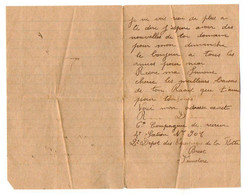 VP20.987 - MILITARIA - Marine - Lettre De Raoul 2 ème Dépot Des Equipages De La Flotte à BREST - Documenti