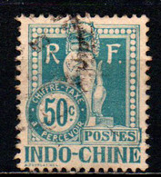 INDOCINA - 1908 - Dragon From Steps Of Angkor Wat - 50c Grnsh Bl - USATO - Impuestos