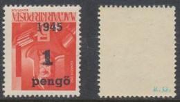 Romania Hungary 1945 Oradea 1st Issue Error 1 Pengo On 5 Filler Inverted Overprint Stamp MNH Expertized - Transilvania