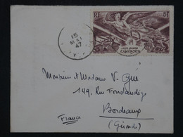 ¤ 21  CAMEROUN  BELLE LETTRE MIGNONETTE   1947 YAOUDé A BORDEAUX  FRANCE  +8F + AFFR. INTERESSANT - Poste Aérienne