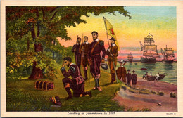 History Landing At Jamestown In 1607 Curteich - Histoire