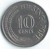 MM064 - SINGAPORE - 10 CENTS 1981 - Singapour