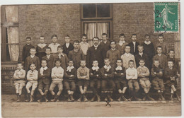 5753 SALEUX ? Photo De Classe Signé CARTON D. Pour Leclercq Phalempin 1908 école élève - Andere & Zonder Classificatie