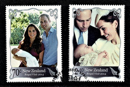 New Zealand 2014 Royal Visit - William & Catherine Set Of 2 Used - Gebruikt