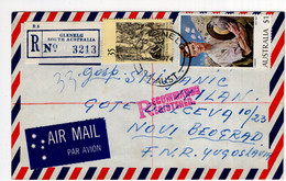 1974. AUSTRALIA,SOUTH AUSTRALIA,GLENELG TO YUGOSLAVIA,REGISTERED AIRMAIL COVER - Storia Postale