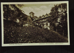 DR: Ansichtskarte Aus Der Sächsischen Schweiz Mit Restaurant Großer Winterberg Um 1920 - Schmilka