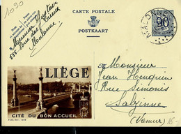 Publibel Obl. N° 1090 ( LIEGE Cité Du Bon Accueil ) Obl. MALONNE 15/10/52 - Werbepostkarten