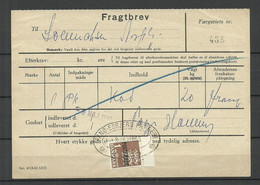 DENMARK Dänemark 1960ies Postfähre Packet-Marke Michel 34 On Document Fragtbrev Fracht-Dokument - Paketmarken