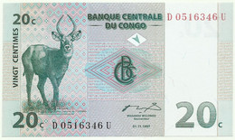 Congo Democratic Republic - 20 Centimes - 01.11.1997 - Pick 83 - Unc. - Democratic Republic Of The Congo & Zaire