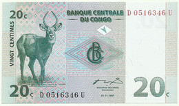 Congo Democratic Republic - 20 Centimes - 01.11.1997 - Pick 83 - Unc. - Democratische Republiek Congo & Zaire