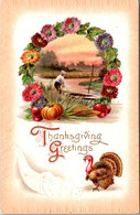Thanksgiving With Turkey And Flowers - Thanksgiving