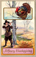 Thanksgiving With Pilgrim Hunting Turkey 1914 - Thanksgiving