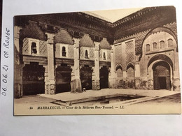Cpa, MAROC, MARRAKECH Cour De La Médersa Ben-Youssel, éd LL 54, Non écrite - Marrakech
