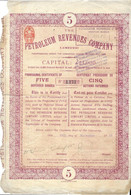 PETROLEUM REVENUES COMPANY ( GRANDE BRETAGNE ) ACTION DE 1908, 7 COUPONS,  VOIR LES SCANNERS - Oil