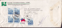 Taiwan NACRO INTERNATIONAL CORP., TAIPEI Special Delivery EXPRÉSS 1980 Cover Brief  YONKERS United States 4-Block & Flag - Briefe U. Dokumente