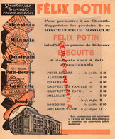 75-PARIS-PUBLICITE FELIX POTIN  RECLAME BISCUITS ALGESIRAS-PETIT BEURRE- QUATRAIN-BOUDOIR BISCUITERIE GATEAUX -ANNEES 20 - Werbung
