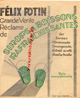 75-PARIS-PUBLICITE FELIX POTIN  SIROPS BOISSONS CITRONNADE-ORANGEADE EXTRAIT CAFE-ALCOOL MENTHE -ANNEES 20 - Advertising