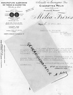 ALGERIE - ALGER- LETTRE MELIA FRERES -CIGARETTES MANUFACTURE TABAC-TABACS-A BUSTARRET BORDEAUX- 1928 - Autres & Non Classés