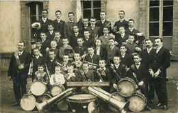 191122C - CARTE PHOTO 69 AMPLEPUIS - Pensionnat 1910 1911 Fanfare Cuivre Tambour Grosse Caisse Musicien - Amplepuis