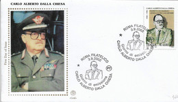 Fdc Filagrano Gold: CARLO ALBERTO DALLA CHIESA (2002); NON Viaggiata; Annullo Speciale Roma - FDC