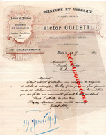 ALGERIE - MEDEA- RARE LETTRE VICTOR GUIDETTI-PEINTURE VITRERIE DORURES-PLACE DU NOUVEAU MARCHE-1908 FONTAS TOULOUSE - Autres & Non Classés