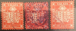 Fiskalmarken Wallis - Timbres Fixe Valais - Revenue Stamp Switzerland - Revenue Stamps