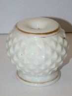 *BEL ANCIEN ENCRIER CERAMIQUE FORME ANANAS BLANC & Dorures COLLECTION XIXe   E - Inkwells