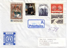 SWEDEN Nice Registered Cover To Lithuania Seal J3402 #V246 - Cartas & Documentos