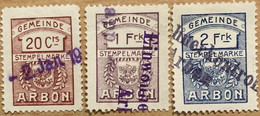 Fiskalmarken / Stempelmarken Gemeinde Arbon - Revenue Stamp Switzerland - Revenue Stamps