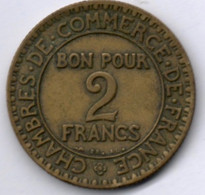 FRANCE Monnaie, Chambres De Commerce De France, 2 Francs, 1923 - Monétaires / De Nécessité