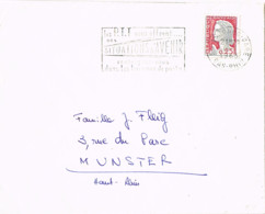 FR-L201 - FRANCE N° 1263 Marianne De Decaris Sur Lettre Variété Décalage D'impression Du Gris Strasbourg 1963 - Brieven En Documenten