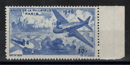 Errinophilie - Vignette N** Luxe BdF , Salon De La Philatélie Paris 1946 , Avion Au Dessus De L'Arc De Triomphe - Filatelistische Tentoonstellingen