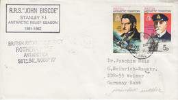 British Antarctic Territory (BAT) Cover RRS John Biscoe / Rothera Base Ca Rothera Point Adelaide Isl  9 NO 1981 (TB181A) - Lettres & Documents