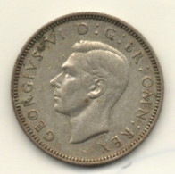 GREAT BRITAIN, UK, 2 Monnaies, Two Coins Grande-Bretagne, George VI, 1 Shilling, 1944 Et 1951 - I. 1 Shilling