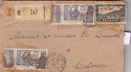 LETTRE. DAHOMEY. 13 JUIN 45. RECOMMANDE PORTO-NOVO POUR COTONOU - Lettres & Documents